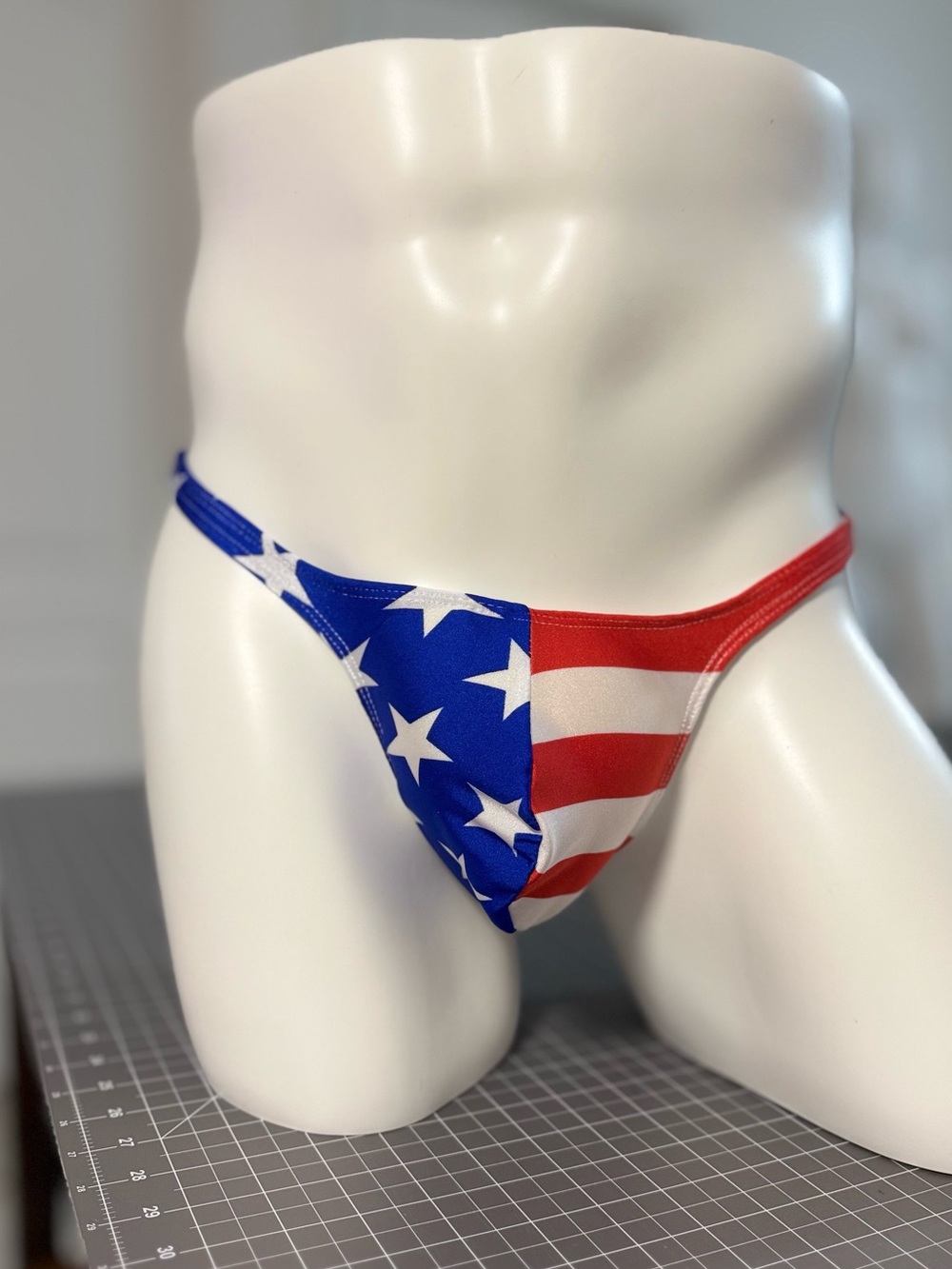 Men's American Flag Swim Brief - Blue & Red